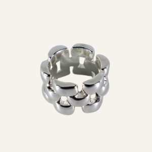 Guiot de Bourg solid silver rice grain ring