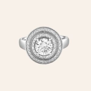 BAGUE PAVE ROND EN ARGENT