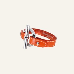 BRACELET EN CUIR AVEC CERCLE EN ARGENT