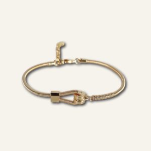 BRACELET EN CORDE DE BASSE SING A SONG EN PLAQUE OR OU ARGENT