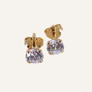 BOUCLES D'OREILLES COMME UN DIAMANT EN PLAQUE OR