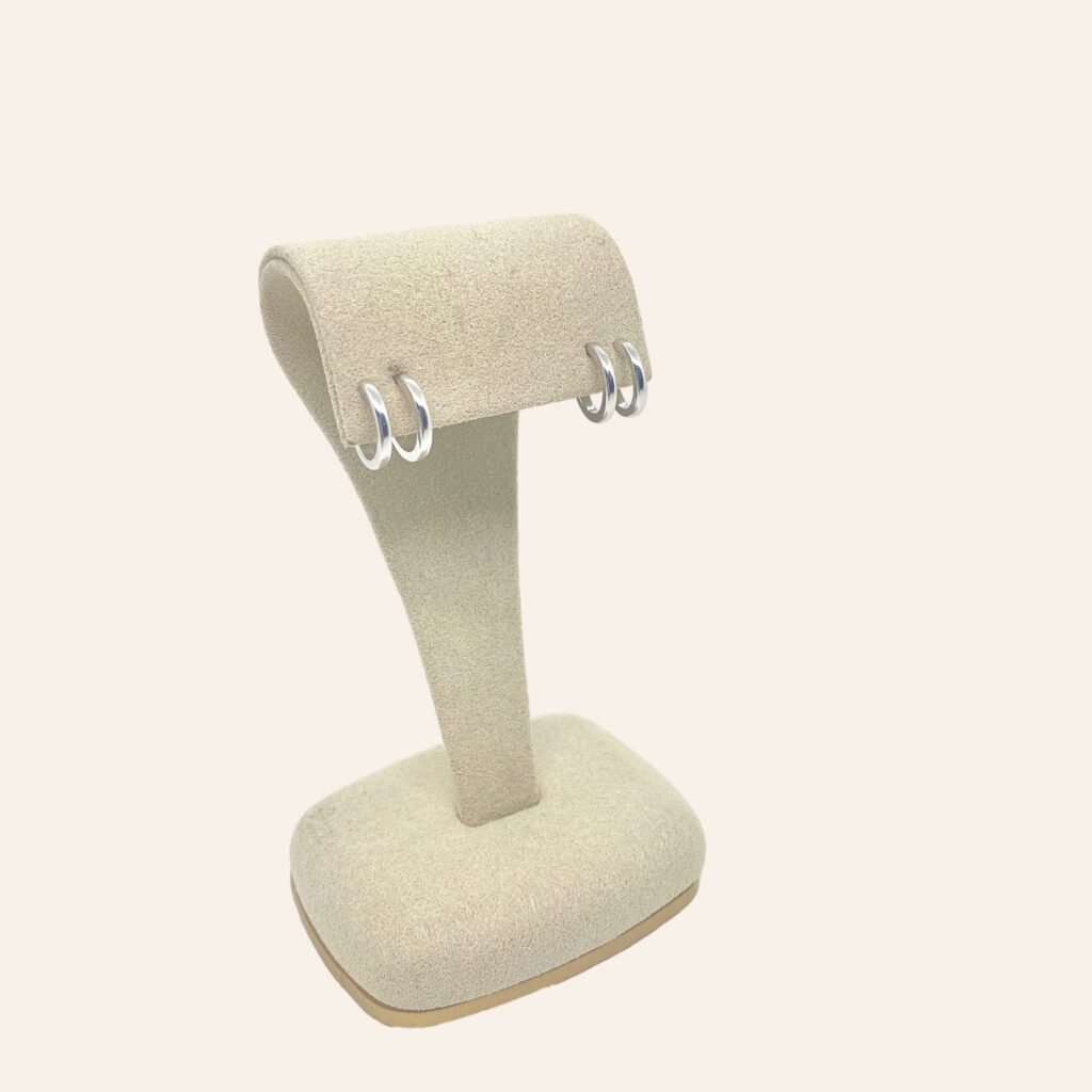 BOUCLES D'OREILLES DOUBLE CRÉOLES EN ARGENT