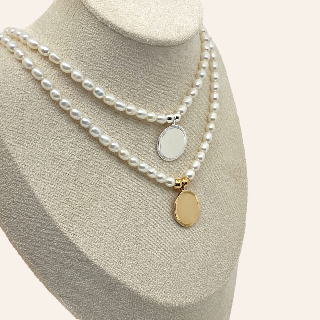 Collier Margot pastille perles d'eau douce