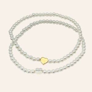 BRACELET JOSEPHINE COEUR ET PERLES D'EAU DOUCE