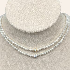 COLLIER JOSEPHINE SERTI CLOS ET PERLES D'EAU DOUCE